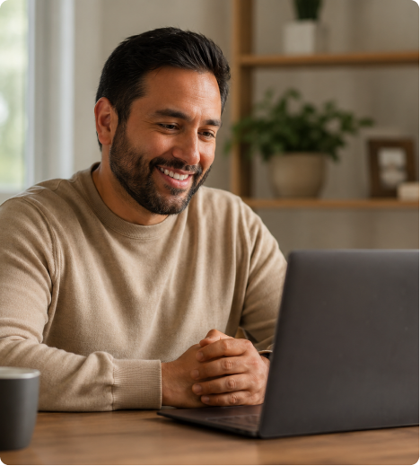 Patient during a virtual consultation with Mollura Medical Hair Restoration