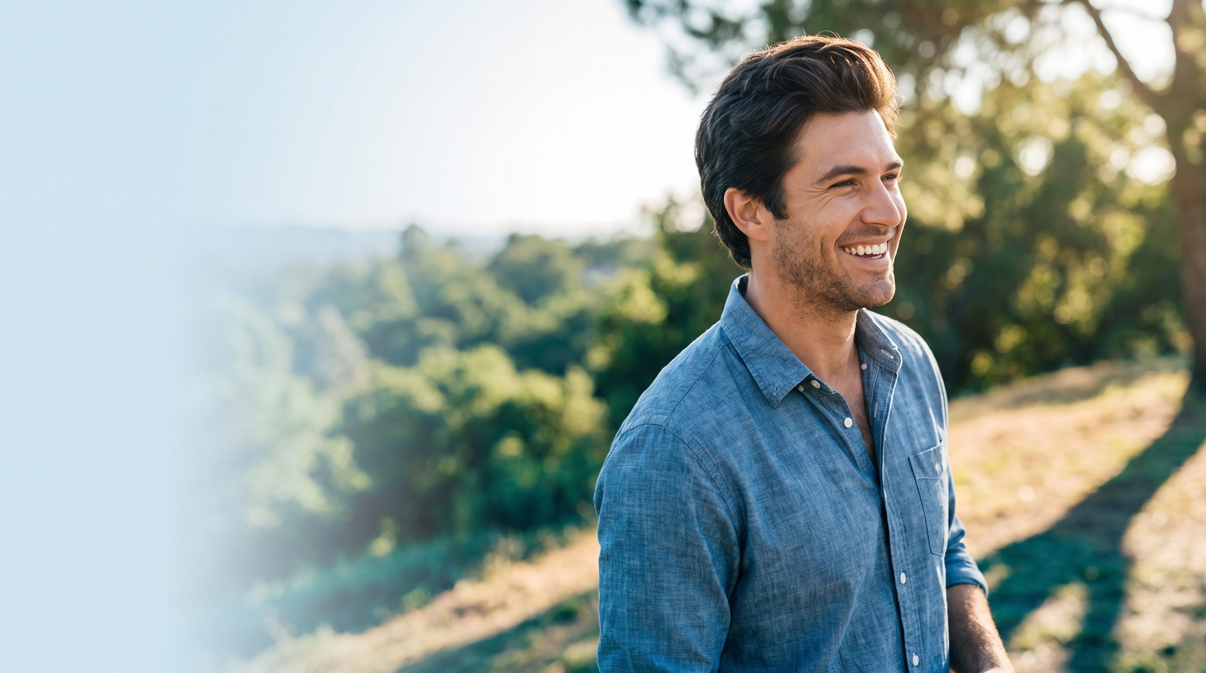 Confident man with a full, healthy head of hair